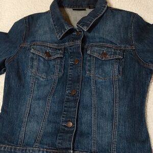 New York & Company Blue Denim Women's Jacket Size Medium Chest Pockets